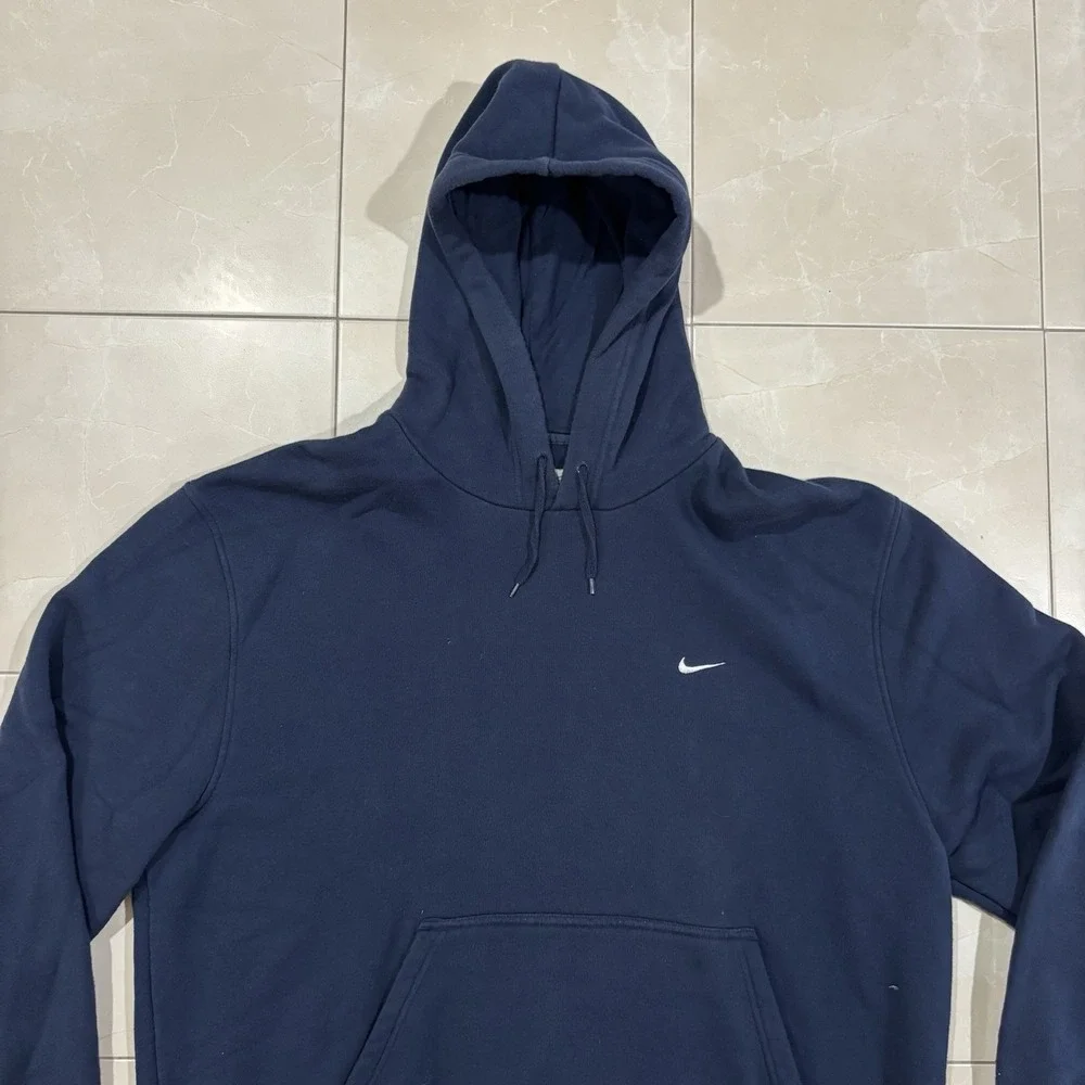 Vintage Nike Hoodie Sweatshirt Men's XL Mini Check Swoosh Blue Y2K Skate Faded - Picture 2 of 8
